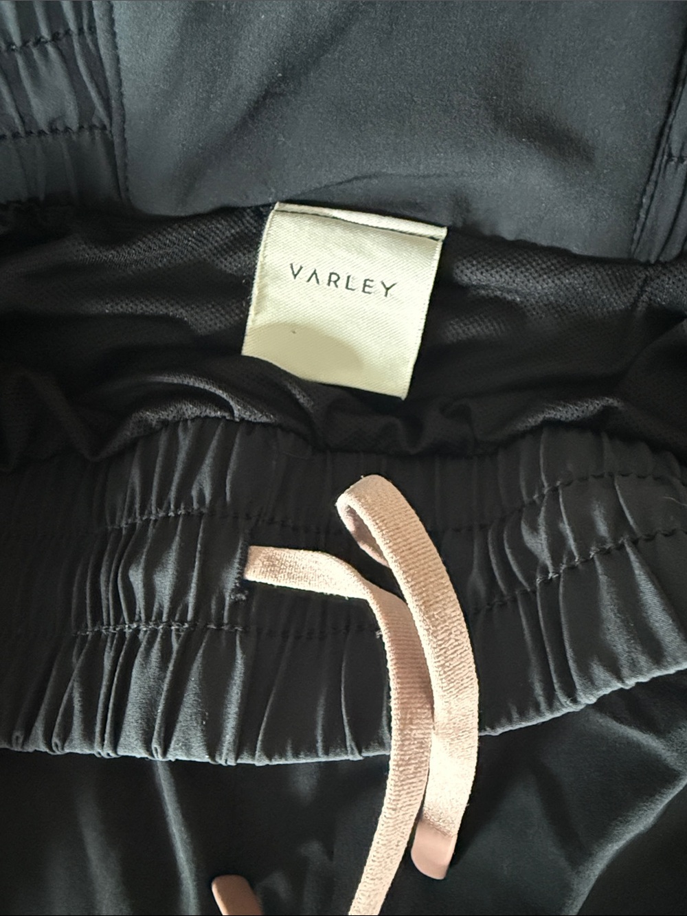 Varley Black Athletic Running Shorts with Pink Drawstring - Picture 2 of 5